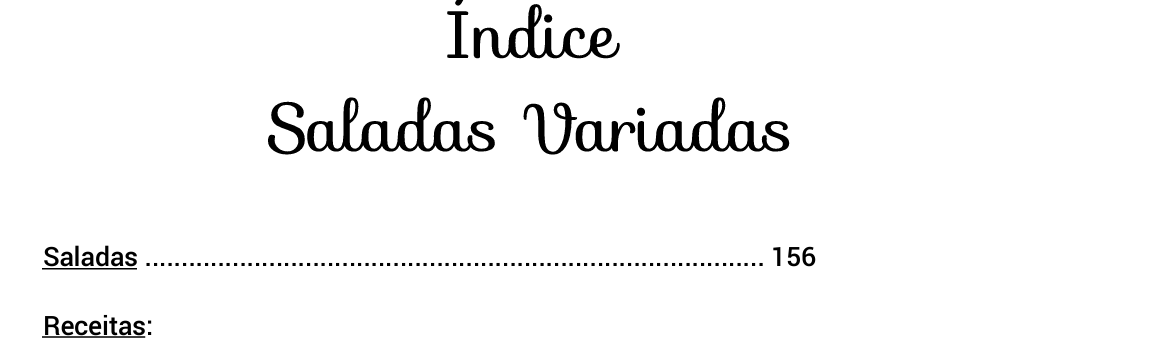 Índice de saladas variadas do ebook